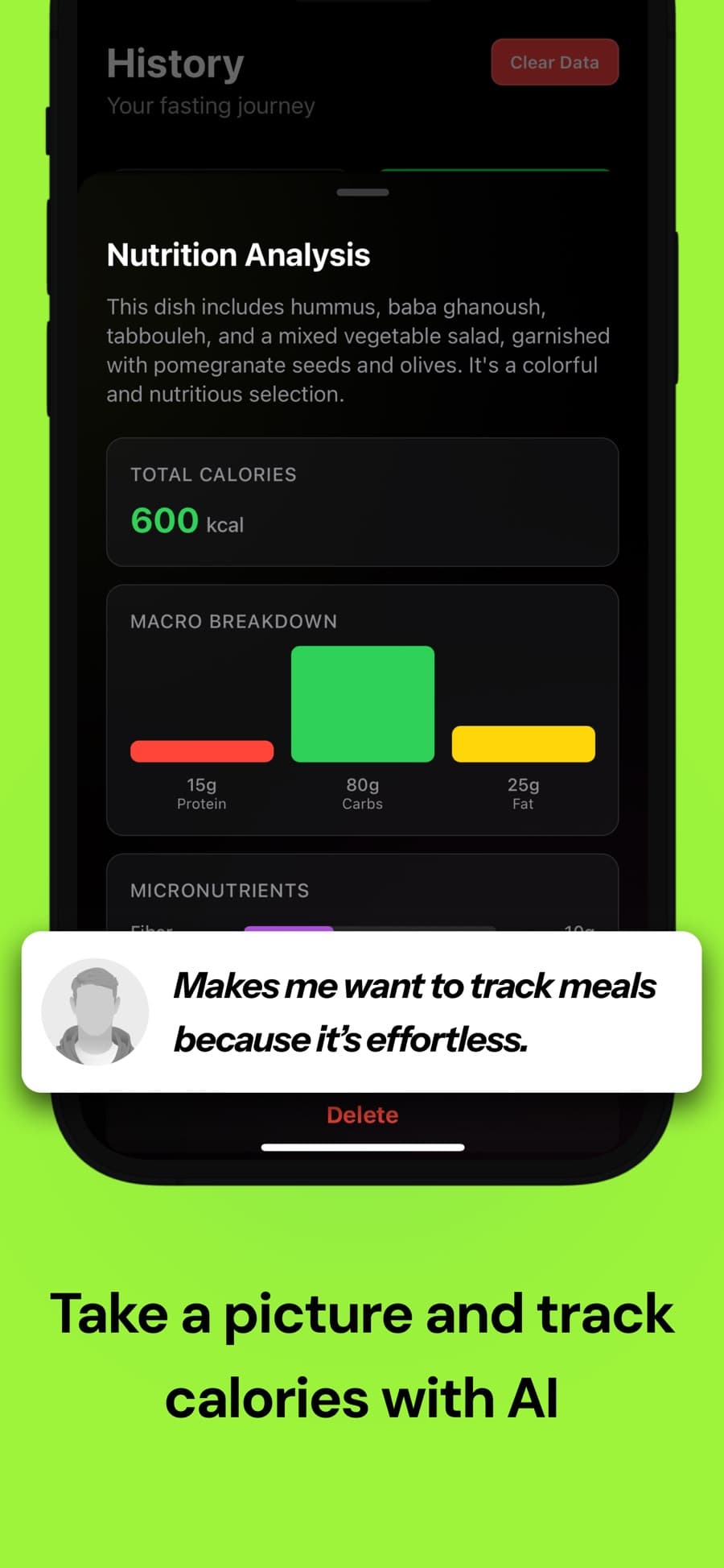 FastFlo calorie and energy tracking
